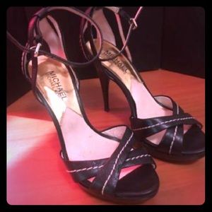 Michael Kors Black Strappy Sandal Heels